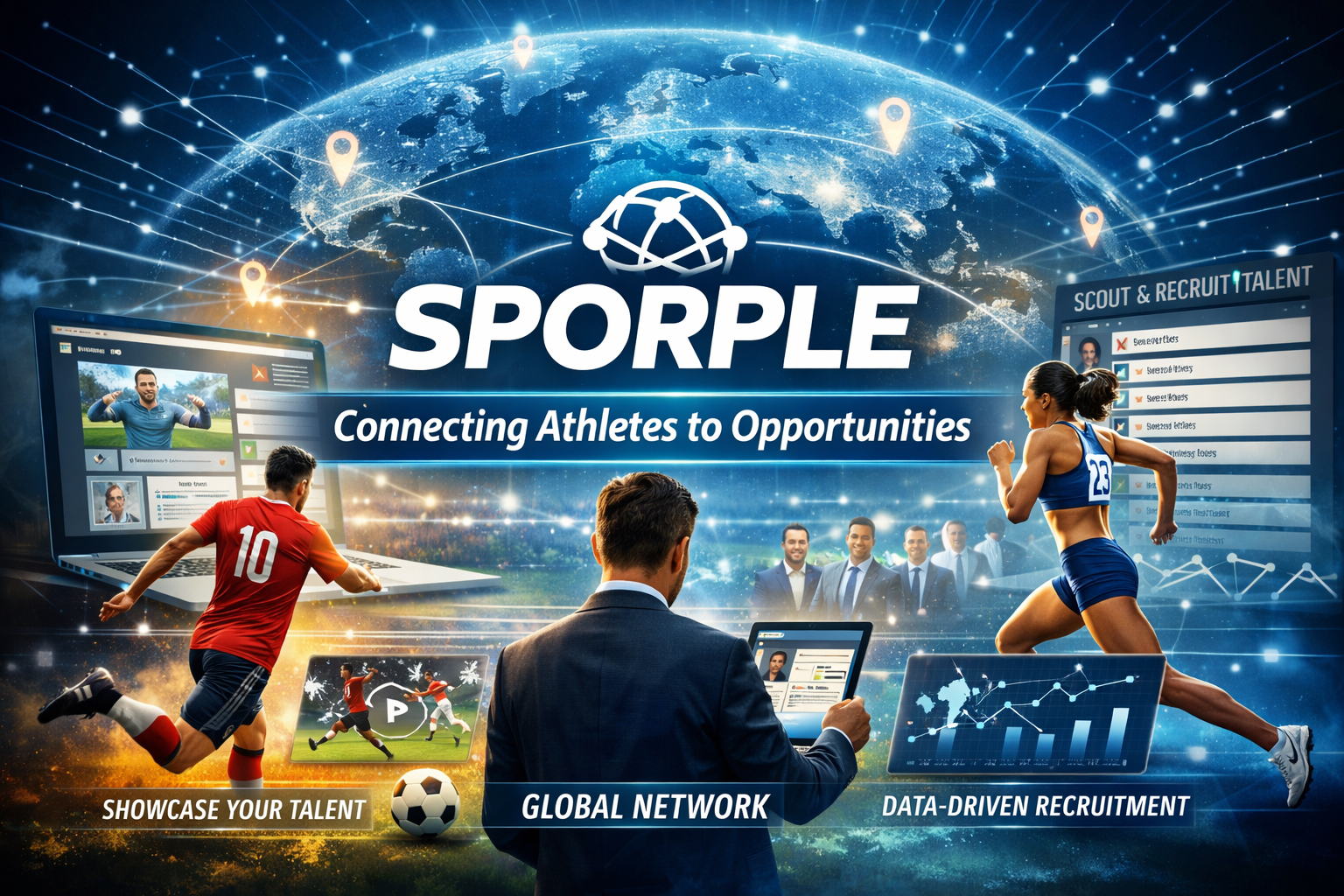 Sporple platform connecting athletes and recruiters through global sports networking and data-driven recruitment