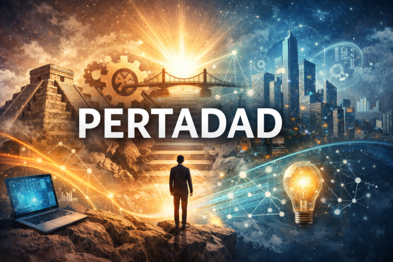 Pertadad concept illustration showing innovation, digital systems, and structured framework connecting technology and creativity