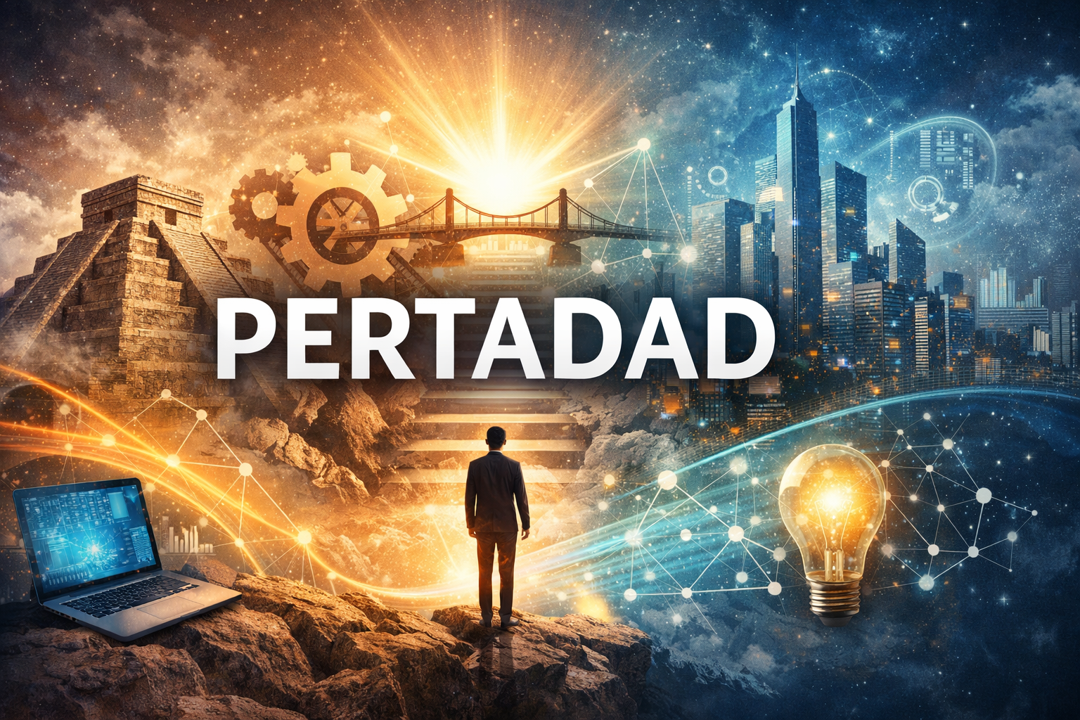 Pertadad concept illustration showing innovation, digital systems, and structured framework connecting technology and creativity